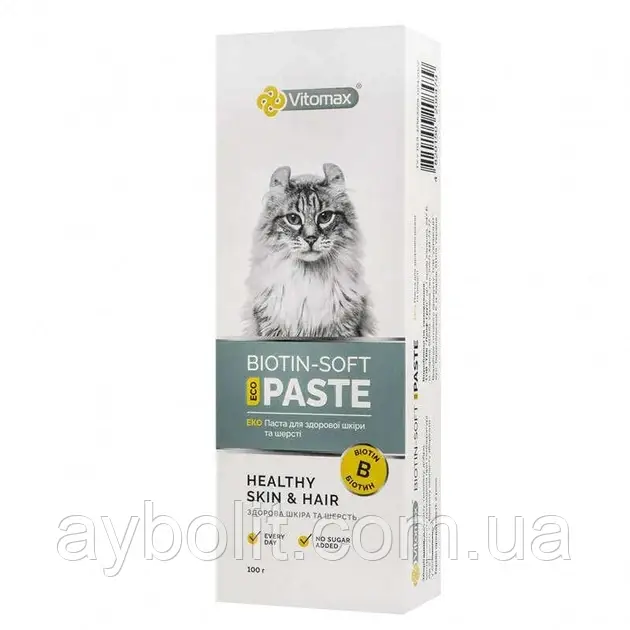 ЕКО паста для здорової шкіри та шерсті котів Vitomax 100 г (4820150208479), фото 1