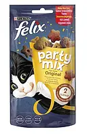 Ласощі Purina Felix Party Mix Original Mix для котів, мікс зі смаком курки, печінки та індички, 60 г