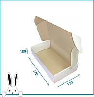 Белая коробка самосборная подарочная крафт 170х120х100 мм, картонная упаковка для подарков (От 50 шт...) korob