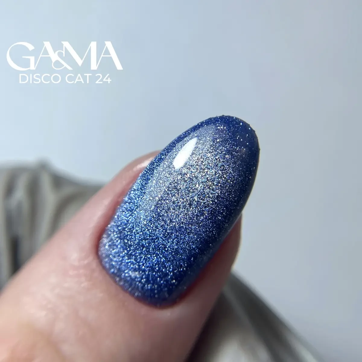 Світловідбиваючий гель лак Ga&Ma Disco Cat 024 котяче око синій, 10 мл, фото 1
