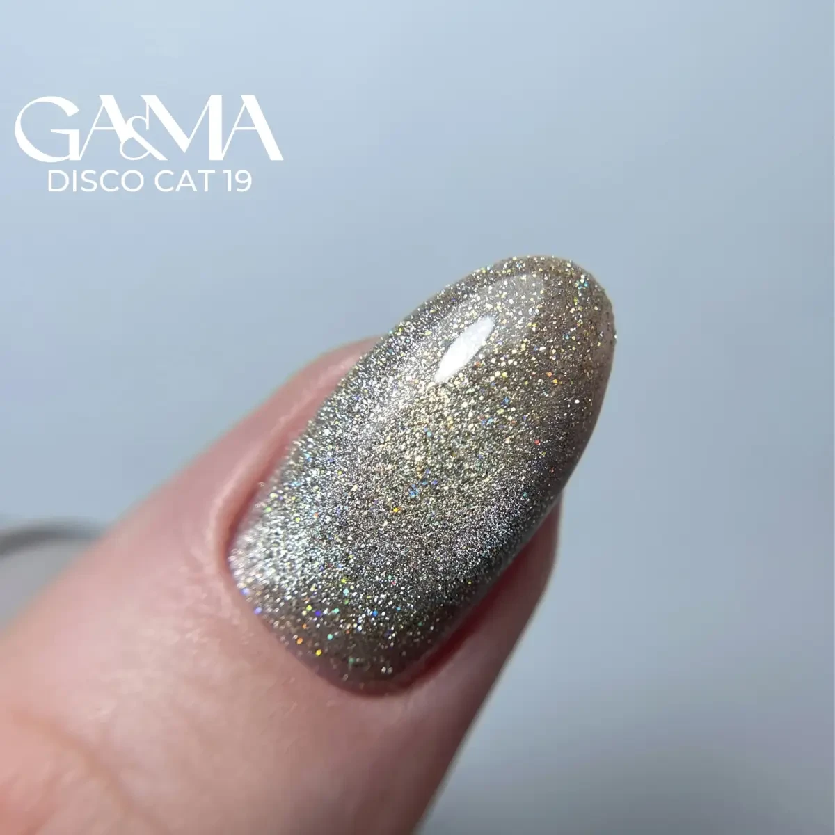 Світловідбиваючий гель лак Ga&Ma Disco Cat 019 котяче око золотистий, 10 мл, фото 1