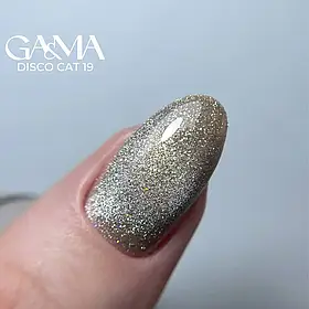 Світловідбиваючий гель лак Ga&Ma Disco Cat 019 котяче око золотистий, 10 мл