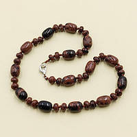 Буси Обсидіан Махагон 14х10 мм 46 см