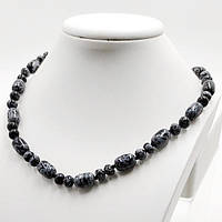 Буси Обсидіан Сніжний 14х10 мм 46 см