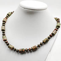 Буси Бочонок Яшма Унакит 14х10 мм 48 см