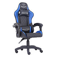 Компьютерное кресло с карбоновыми вставками CARBON Quattro Gaming Черно-синий