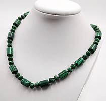 Буси Бочонок Малахіт 14х10 мм 48 см