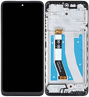 Дисплей модуль тачскрин Motorola XT2235-2 Moto G32 чорний оригінал з рамкою