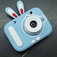 Детский фотоаппарат с селфи камерой и видео съемкой X900 Rabbit blue Синий