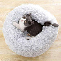 Спальне місце для котів та собак 60 см м'яка лежанка-пуф для домашньої тварини