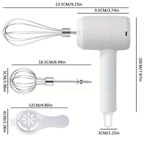 Портативний електричний бездротовий міксер на акумуляторі USB віночок для збивання