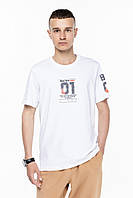 Футболка с принтом мужская Tommy life 88176 2XL Белый (2000989750499) OS, код: 8079644