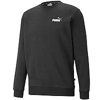 Толстовка чоловіча Puma Ess+ 2Col Small Logo Crew FL 674472 61 (чорна, бавовна, фліс, спортивна, пума)