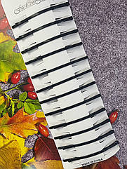 Невидимки для волосся широкі 8,5 см чорні 12 шт. на стрічці