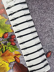 Невидимки для волосся широкі 6,5 см чорні 12 шт. на стрічці