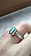 Класичне срібне кільце з малахітом арт 1486, фото 5