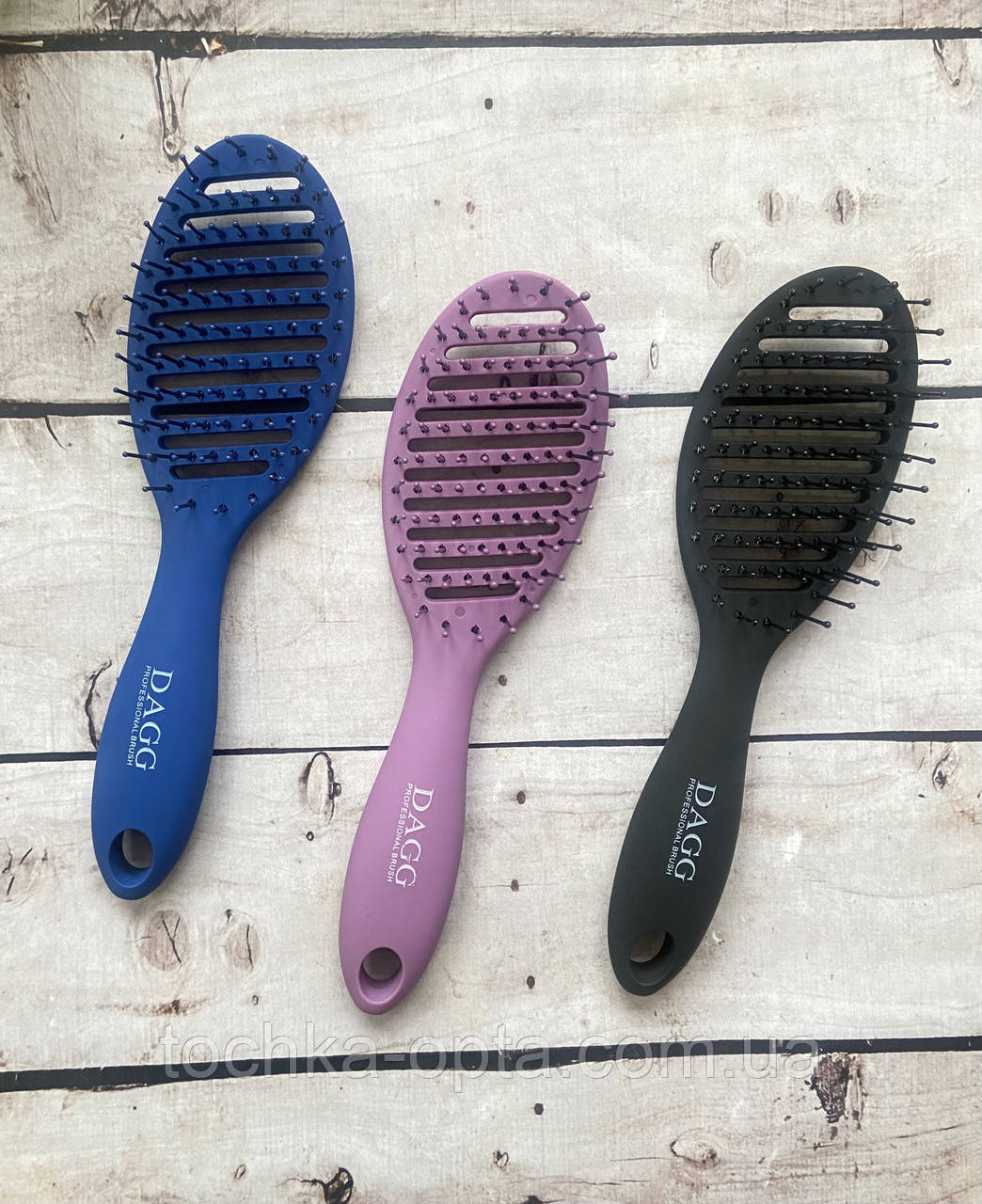 Масажний гребінець Dagg 5037 Човник широкий продувний, фото 1