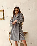 Халат жіночий теплий Robe Sofia сірий ТМ Komilfo, фото 3