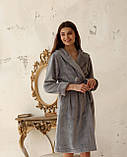 Халат жіночий теплий Robe Sofia сірий ТМ Komilfo, фото 2