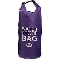 Водонепроницаемый гермомешок с плечевым ремнем Waterproof Bag 10л TY-6878-10 (PVC) Фиолетовый (PT0491)
