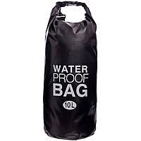 Водонепроницаемый гермомешок с плечевым ремнем Waterproof Bag 10л TY-6878-10 (PVC) Черный (PT0493)