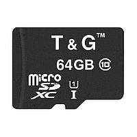 Мапа пам'яті T&G MicroSDXC 64gb UHS-1 10 Class Колір Чорний