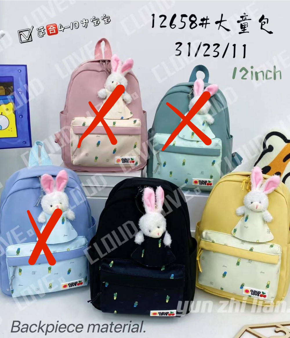 Рюкзак дитячий міський 31*23 см на блискавці з кишенею Зайчик в різних ...