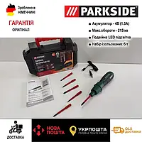 Ручная аккумуляторная отвертка GERMAN Parkside PASD 4, оригинальный ручной шуруповерт парксайд