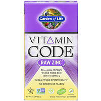 Микроэлемент Цинк Garden of Life Vitamin Code, RAW Zinc 60 Veg Caps GOL-11652