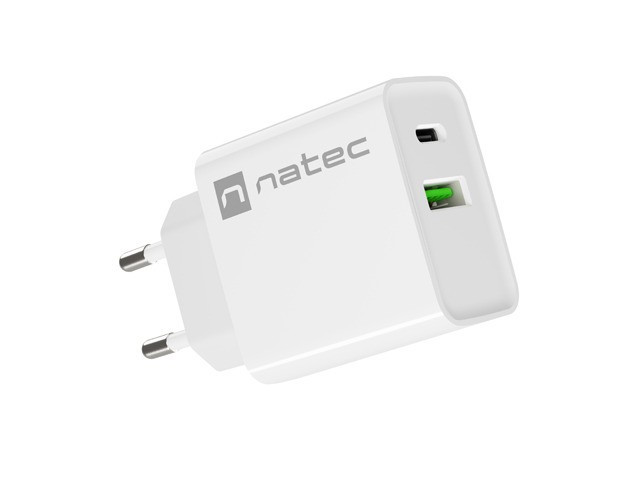 Natec Ribera 20W USB-A USB-C White, фото 1