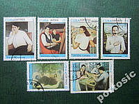 6 марок Куба 1977 искусство живопись