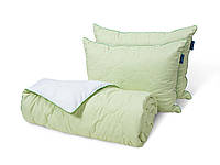 Набор одеяло и 2 классические подушки Dormeo Бамбук 140x200 см Зеленый/белый