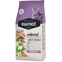 Корм Ownat Classic Cat Adult Sterilized сухой полнорационный со свежим мясом курицы для взрослых