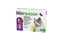 Таблетки KRKA Милпразон от глистов для кошек весом более 2 кг, 16 мг/40 мг, 2 таб