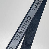 Светоотражающая пришивная лента на репсовой основе (2 см.) черная/серебро Original