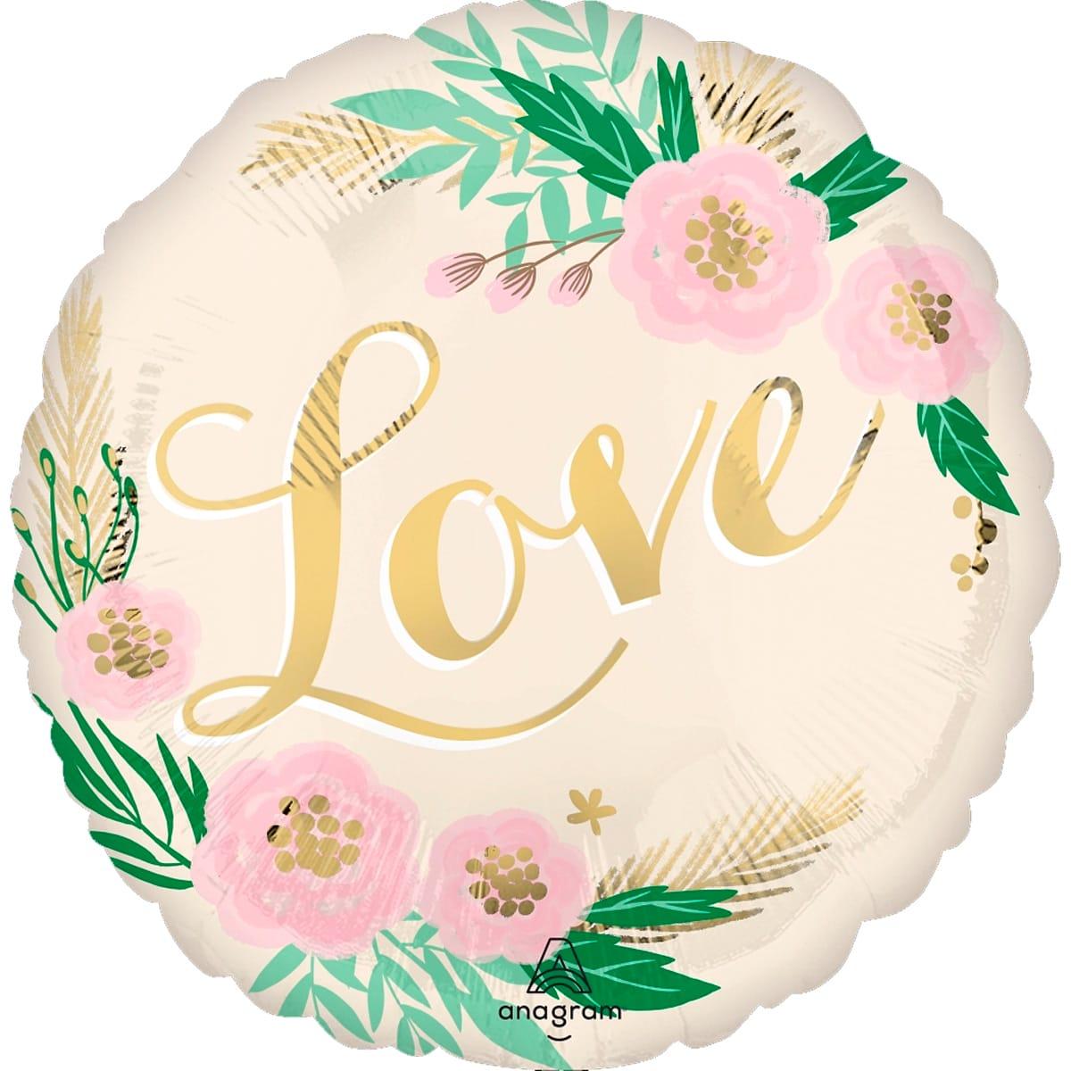 Фольгована кулька круг "Love" кремова Anagram 18"(45см) 1шт.
