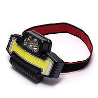 Налобный фонарик HEADLAMP BL-W685-LTS+COB+RGB 5 режимов встроенный аккумулятор USB кабель