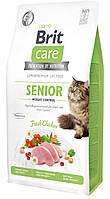 Корм Brit Care Cat Grain Free Senior & Weight Control сухой с курицей для контроля веса у пожилых котов 7 кг