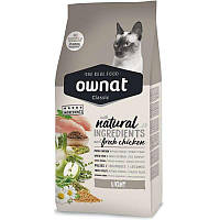 Корм Ownat Classic Cat Adult Light полнорационный сухой со свежим мясом курицы для взрослых котов с лишним