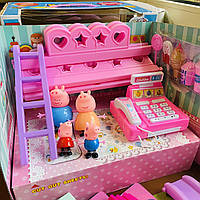 Детский игровой набор "Peppa Pig" Свинка Пеппа игровые фигурки, двухъярусная кровать YM88-08