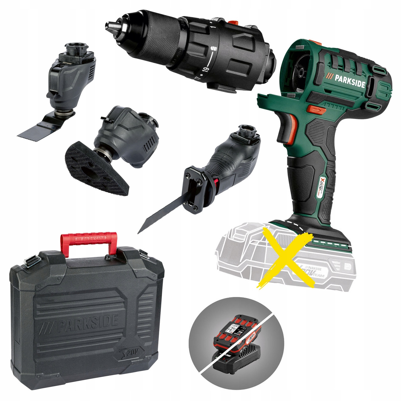 Акумуляторний шуруповерт 3 в 1 Parkside PKGA 20-Li C2, фото 1