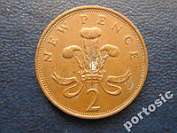 Монета 2 пенса Великобритания 1979 1971 две даты цена за 1 монету