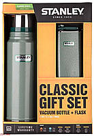 Набір: Термос Stanley Legendary Classic 1 л зелений + Фляга Classic 0.23 л зелена