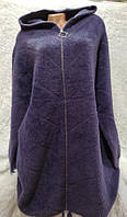 Жіноче пальто альпака на змійці фіолетовий