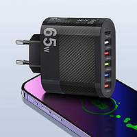 Зарядний пристрій Lyk-881 із 6 Usb портами, 65 W