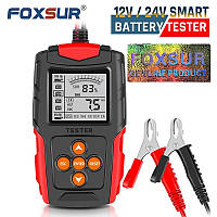Тестер аккумуляторных батарей FOXSUR FBT-200 12V/24V 3-200Ah красний