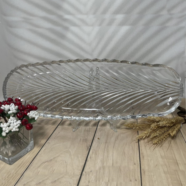 Скляна овальна страва Helios Фонтана для сервірування 295 мм (D-44), фото 1