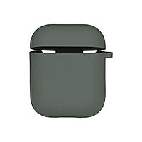 Чехол Silicone Case with microfibra для Airpods 1/2 Цвет 55.Pine green