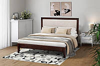 Кровать полуторная с мягким изголовьем Аксиома 120-200 см (орех)