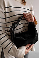 Женская сумка замшевая через плечо в 2-х цветах. Черный.